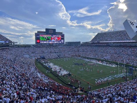 A live shot of college football from Jordan-Hare Stadium