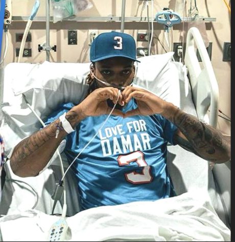 Damar recovering in the hospital courtesy of his instagram page